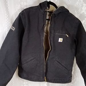 Rare Vintage Carhartt Detroit BM Made In Mexico Jacket Denim Size L (12-14 Black